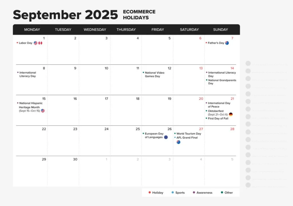 Ecommerce Holiday Calendar 2025: Sales Events and Key Dates | Printful